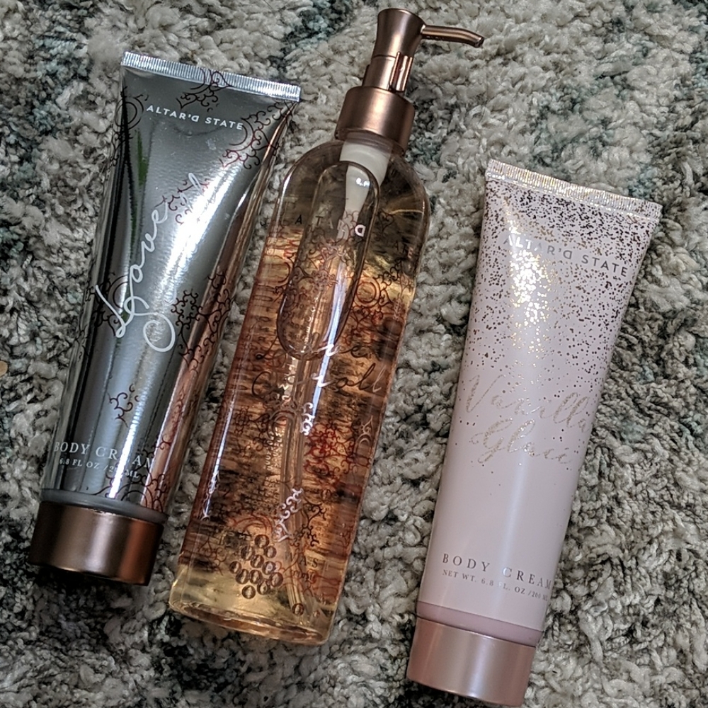 Altar'd state body wash and body lotion